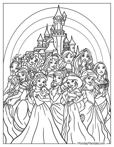 all the princesses coloring pages